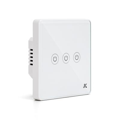 China 1/2/3Gang 2021 Modular Remote Control Wifi Type Hotel 3 Band EU/UK Smart Panel Touch Switch 2.4G WIFI Connection Tempered Glass for sale