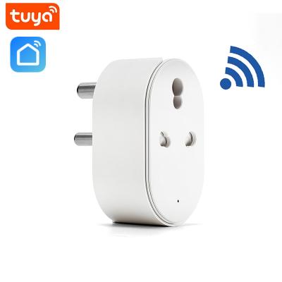 China WPC RoHS Approval Wholesale 16A Tuya India Plug Residential/Multipurpose WiFi Smart Plug With Alexa Voice Control Energy Monitor for sale