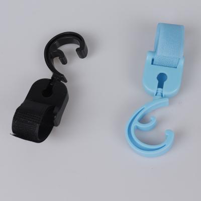 China Retail Industry Colorful Plastic Stroller Carrier High Small Hook Buggy Clip Shopping Hooks For Prams for sale