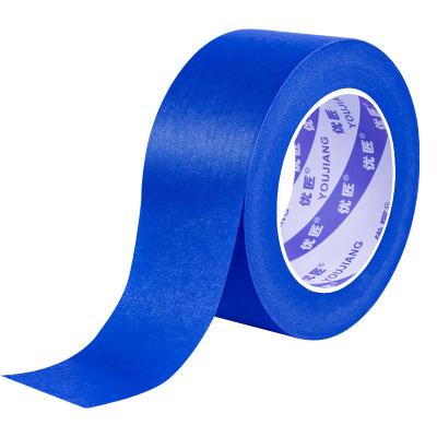 China Sterk Acryl Kleefstof Automotive Verf Masking Tape Blauw Eenzijdig 125-145mic Te koop