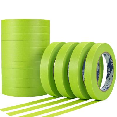 China OEM Afneembare 25 mm 48 mm Groene High Stick Spray Masking Tape Voor Buitenwandverf Te koop