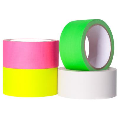 China Water Activated Fluorescent Cloth Duct Tape For Heavy Duty Floor Stage Sign for sale