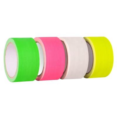 China Single Sided Adhesive Cloth Duct Tape Neon Blacklight Reflective Flagging Fluorescent for sale