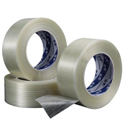 China Transparent Self Adhesive Insulation Fiberglass Filament Tape Bi Directional Filament Tape for sale