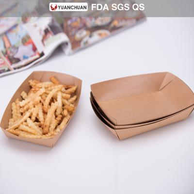 China Recyclable Environmental Food French Fries Paper Tray For Sale for sale