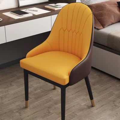 China Modern Home Hotel Furniture Cafe Luxury Upholstered Soft Back Velvet Fabric Dining Chair With Metal Legs for sale