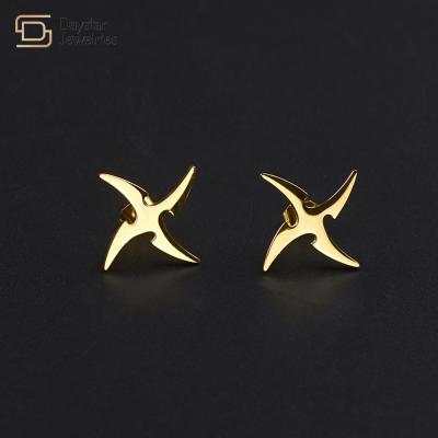 China Anime Naruto Titanium Steel Jewelry Shuriken Kunai Symbol Stud Earrings For Teens for sale