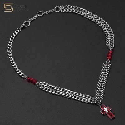 China Women Men Hip Hop Titanium Steel Jewelry Bloodthirsty Clavicle Chain Choker for sale