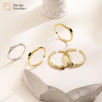 China De goud Geplateerde Ringen van de Stapelzircon van Marquise Diamond Rings Women Men Jewelry Regelbare Te koop