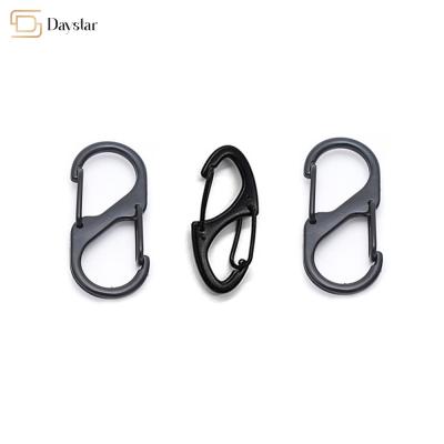 China Interlocking Keychain Metal S Hook , Dual Wire Gate Clip Carabiner Slide Lock Te koop