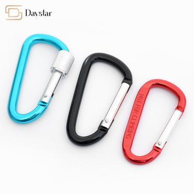 Cina Snap Quick Hang Hooks Keychain Metal Accessories , D Ring Shape Locking Carabiners in vendita