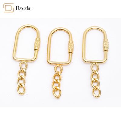 China Diy Keychain Crafts / Jewelry Making Metal Locking Carabiner Keychain With Jump Rings Te koop