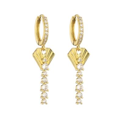 China CZ Gouden Crystal Hoop Earrings Te koop