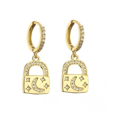 China Diseñador plateado Inspired Earrings del encanto de la llave de cerradura de la joyería del oro 18k en venta