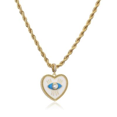 China Collar plateado oro del mal de ojo del corazón en venta