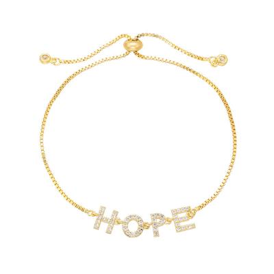 China Pulsera personalizada joyería inicial del nombre de letra del Zircon del oro 18k en venta