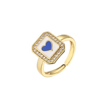 Cina Anello regolabile di Ring Oil Drop Rectangular Heart Diamond Engagement dell'oro delle donne 14k in vendita