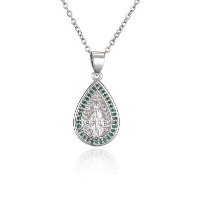 China OEM ODM Sterling Silver Drop Necklace Micro legde Maagdelijke Mary Necklace in Te koop