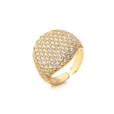 China De Rings18k Goud Geplateerde Chunky Micro Pave CZ Ring van Hip Hop van rotsmensen Te koop