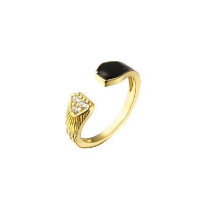 China 18K goud Geplateerde Diamond Ring Women Open Enamel Ring-OEM ODM Te koop