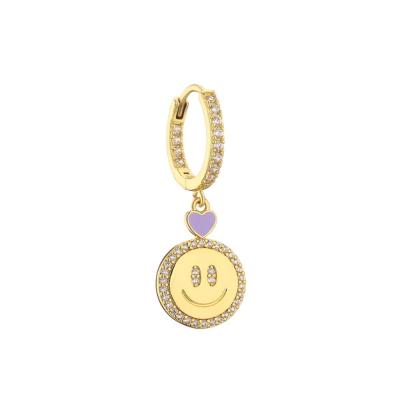 China Van de Hoepeloorringen van het vrouwenbergkristal de Juwelen Klassiek Smiley Face Gold Pendant Te koop