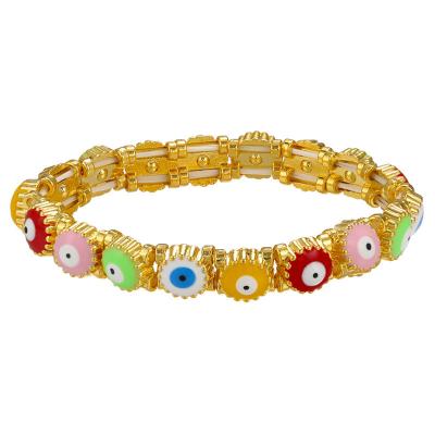 China Het goud Geplateerde van de Armbandjuwelen van 18K Gouden Email Regelbaar Lucky Evil Eye Bracelet Te koop