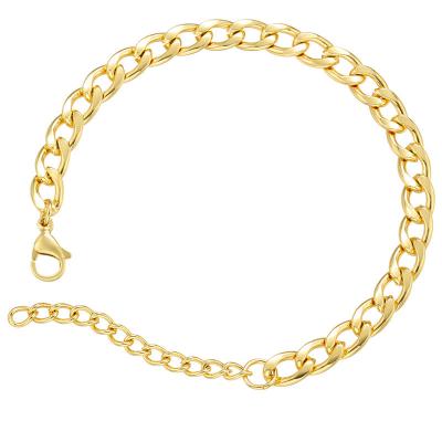 China Cuban 18K Gold Plated Bracelet Contemporary Link Chain Men Stainless Steel Bracelet for sale