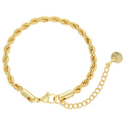 China WomenTwisted Gold Chain Bracelet Gold Plated Stainless Steel Bracelet for sale