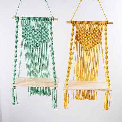 China New Minimalist 2022 Macrame Wall Hanging Planter Handmade Wall Decor Macrame Cotton Rope Tapestry Home Bohemian Decoration for sale