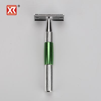 China High Quality Razor Men Metal Handle Stainless Steel Blade Edge Blade Professional Safety Twin Double Facial Hair Shaving Razor for sale