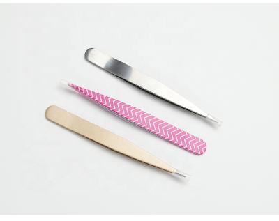 China Low MOQ Quality of Eyebrow Customized Color Stainless Steel Eyebrow Tweezers Eyelash Tweezers for sale