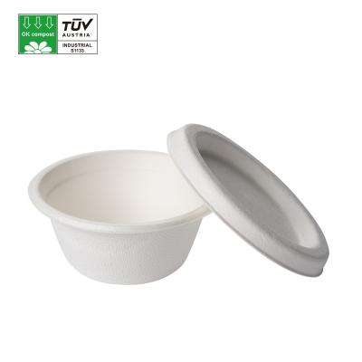 China Eco-Friendly Bagasse Cup 2oz 4oz Compostable Biodegradable Sugarcane Sugar Cane Bagasse Sauce Cup With Lid for sale