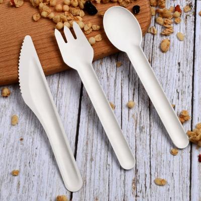 China Bagasse Spoon/Natural Biodegradable Bulk Forks/Disposable Cutlery 16cm Knives Sugar Cane for sale