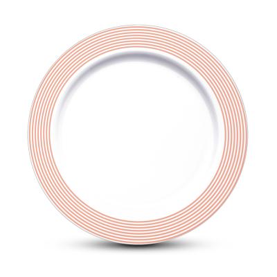 China Disposable Plastic Rose Gold Disposable Party Dinner Dish Set for sale