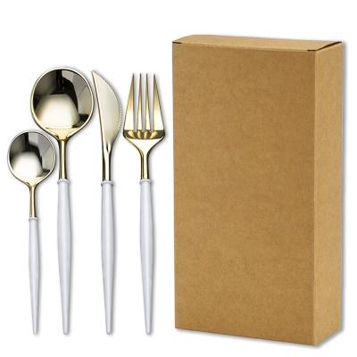 China New Design Disposable Forks And Spoons Disposable Plastic Composite Tableware Cutlery for sale