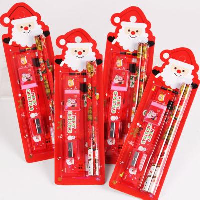 China Low MOQ Custom Eco-Friendly Promotional Pencil Printed Wooden Pencil Christmas Kawaii Kids Novelty Cartoon Pencils Sets Stationary Gifts For Kids for sale