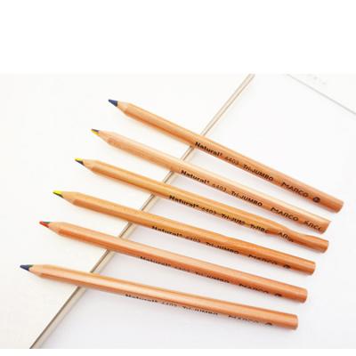 China Promotional custom high quality non-toxic fragrance eco-friendly pencil four colors in one raw colored wooden pencils triangular colored pencils for malaysia for sale