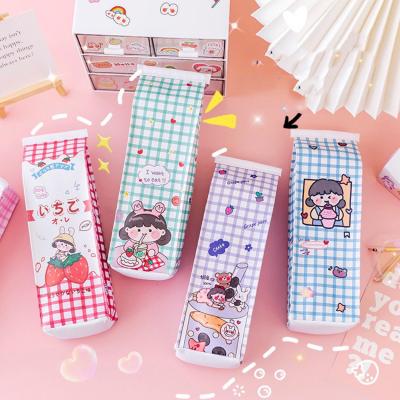 China High Quality Personalized Cartoon Pattern Eco-friendly Promotional Pencil Cases Pencil Cases Waterproof Box Shape Stationery PU Pencil Bags For School Students for sale