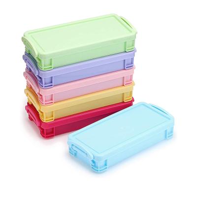 China Factory Customized Promotional Eco-friendly Color Box Stationery Box Pencil Case Plastic Pencil Case School Pencil Case For Kids for sale