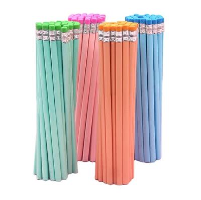 China Factory Promotional Wholesale Custom Cheap Eco-Friendly Natural Wooden Standard Pencil Black Pencil Hb/2b With Colorful Eraser For School And Art for sale