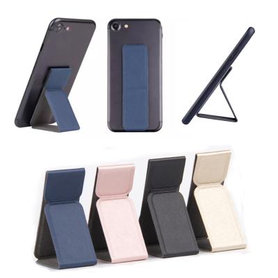 China Anti Slip Universal Ultra Thin Magnetic Leather Folding PU Cell Phone Stands For iPhone Samsung Xiaomi Finger Grip Car Desk Holder for sale