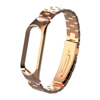 China Luxury Stainless Steel Metal Frame Strap Wrist Watch Band For Xiaomi MI Band 6 5 for sale