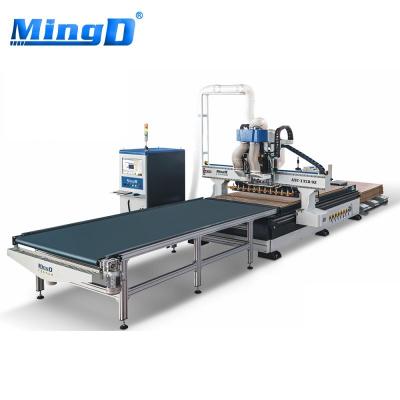 China Hotels MINGD ATC-1328-9Z 3 axis cnc wood router machine 3d 12 in-line automatic tool changing woodworking cnc router machine for sale