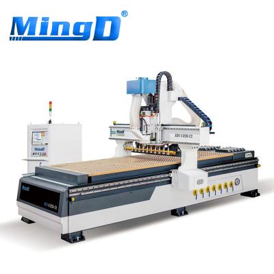 China Garment Shops MINGD ATC-1328-12 fully automatic cnc drilling router machine homemade woodworking Customised cnc mdf cutting router for cabinet for sale