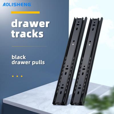 China AOLISHENG Modern Channel Drawer Sliders Full Ball Bearing Telescopic Extension Drawer Slides Rails for sale