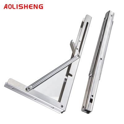 China AOLISHENG Stainless Steel Mini Split Metal Wall Mounting Collapsible Folding Shelf Brackets for sale