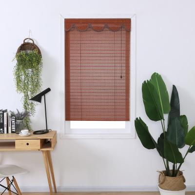 China Traditional haoyan bamboo slat roll up blinds fabric bamboo cord lock pulley control for sale