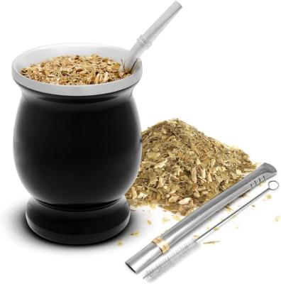 China Factory Competitive Price Sustainable Baishun Yerba Mate Tea Cup Stainless Steel Squash With Straw for sale