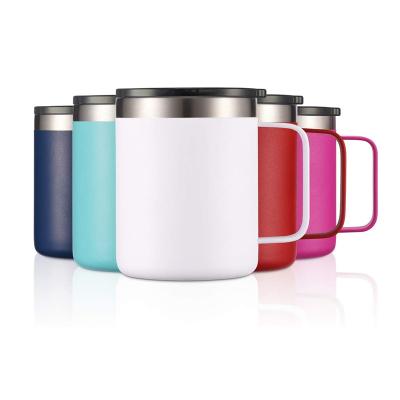 China Durable 304 Stainless Steel Double Wall Insulated 450ml Coffee Mug With Thick Handle Vacuum Tumbler Mug for sale