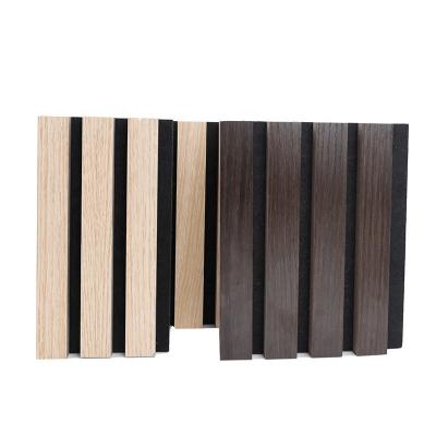 China Modern Sound Proof Slat Acoustic Wood Panel Wall Polyester Wood Acoustic Panels for sale